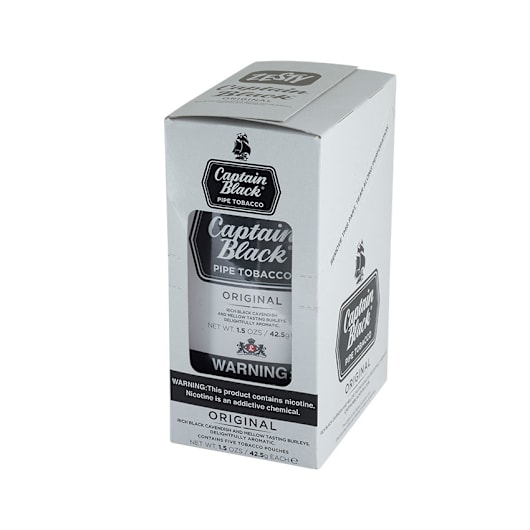captain black black king size premium cut cigarettes pack Captain Black Regular Pipe Tobacco 1.5oz Pouch