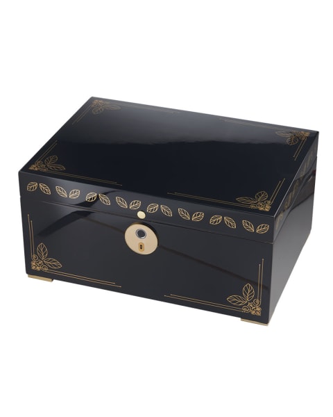 Oro Black Fingerprint Lock Humidor