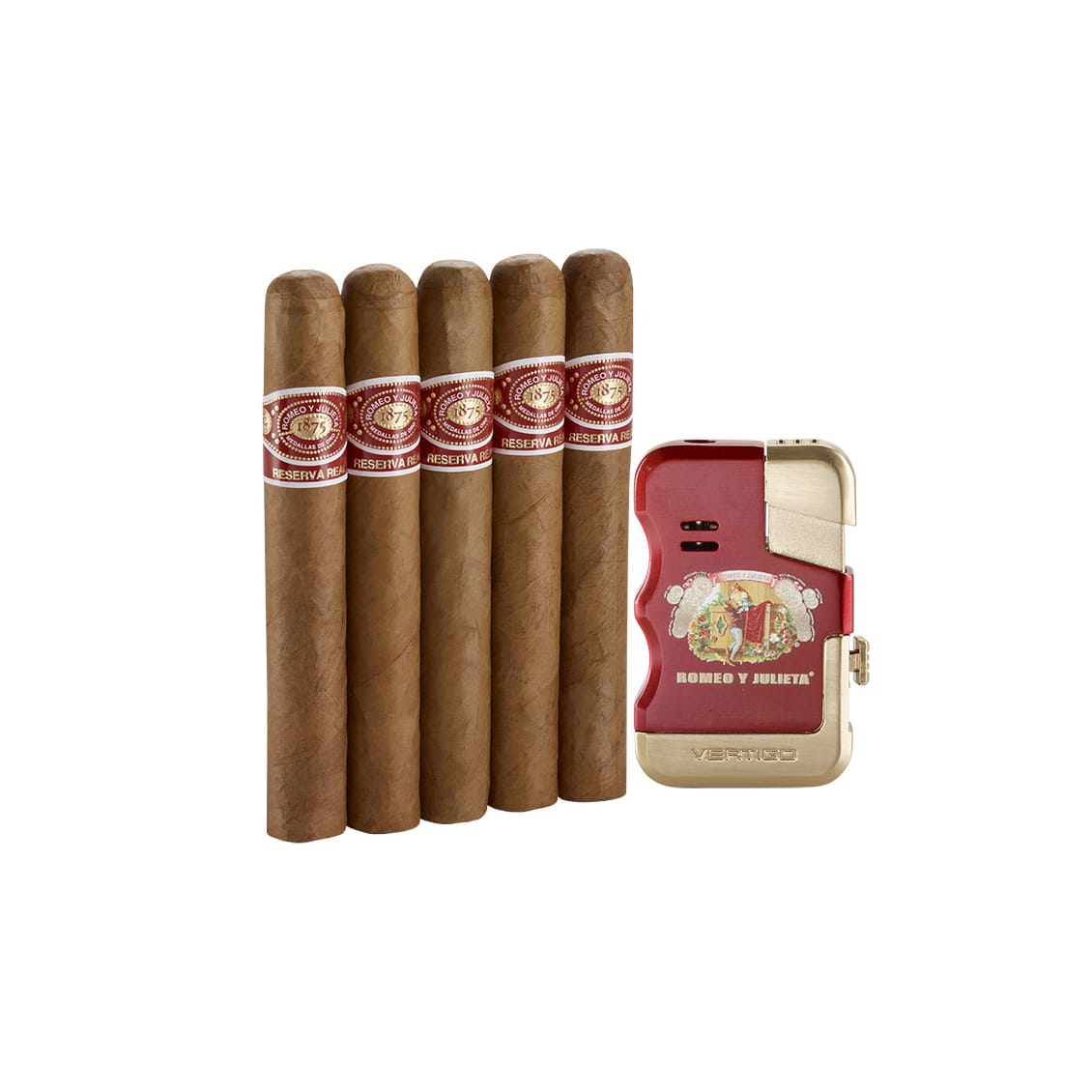 Romeo Y Julieta Reserve Real 5 Pack & Vertigo Lighter Gift Set