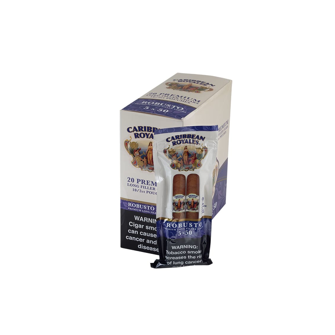 Caribbean Royales Robusto 10/2 Cigars - Natural