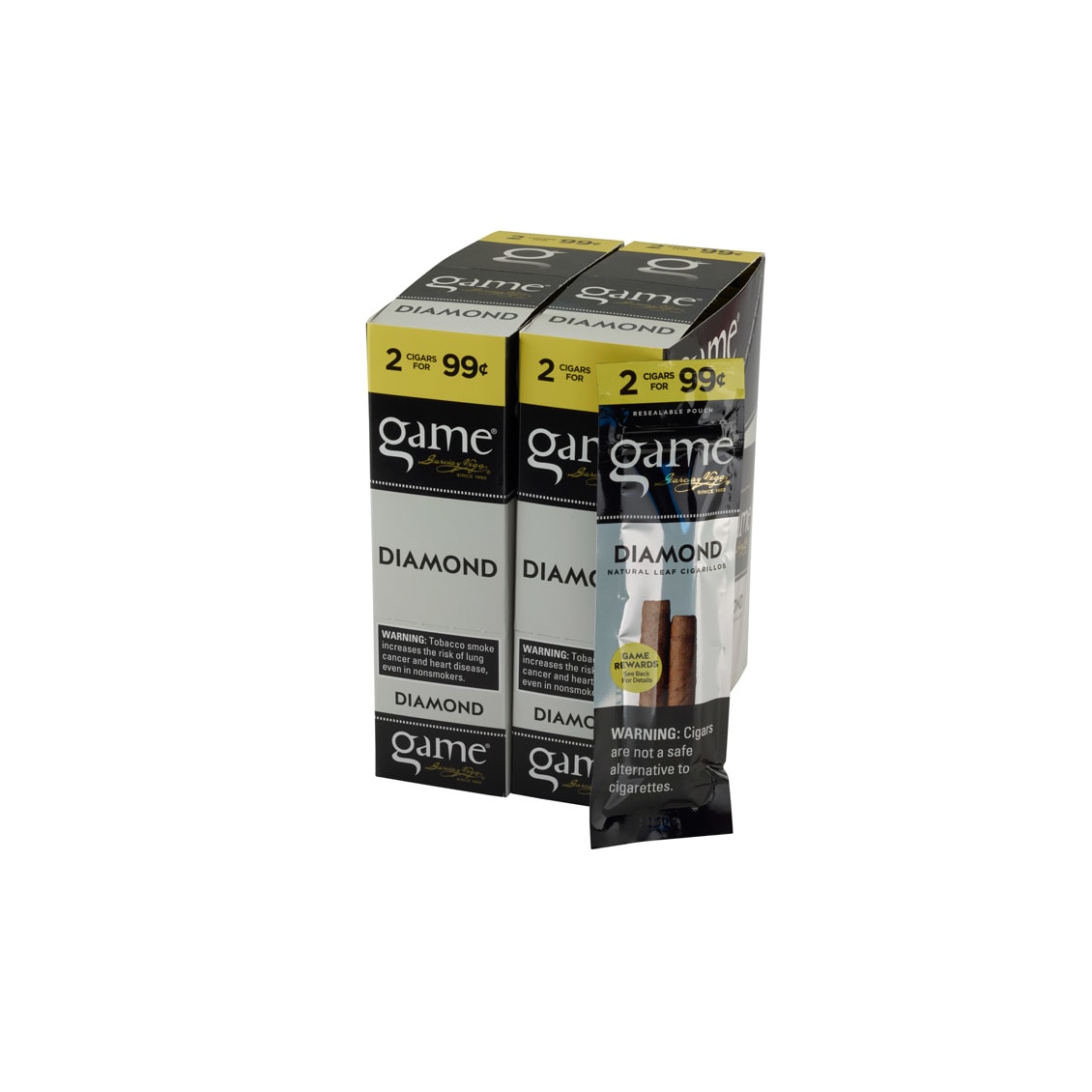 game tobacco leaf Cognac Upright 3 For $2.19 4 1/2 x 27Carton - 30 Total Cigars Top 12 Best Game Leaf