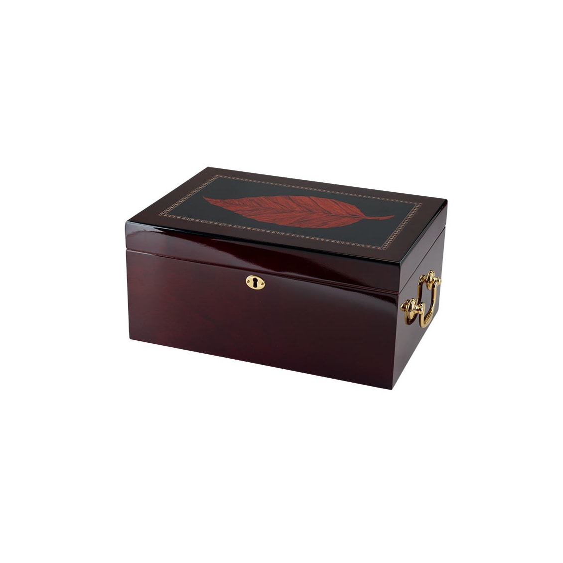 The Deauville Tobacco Leaf Inlay Humidor