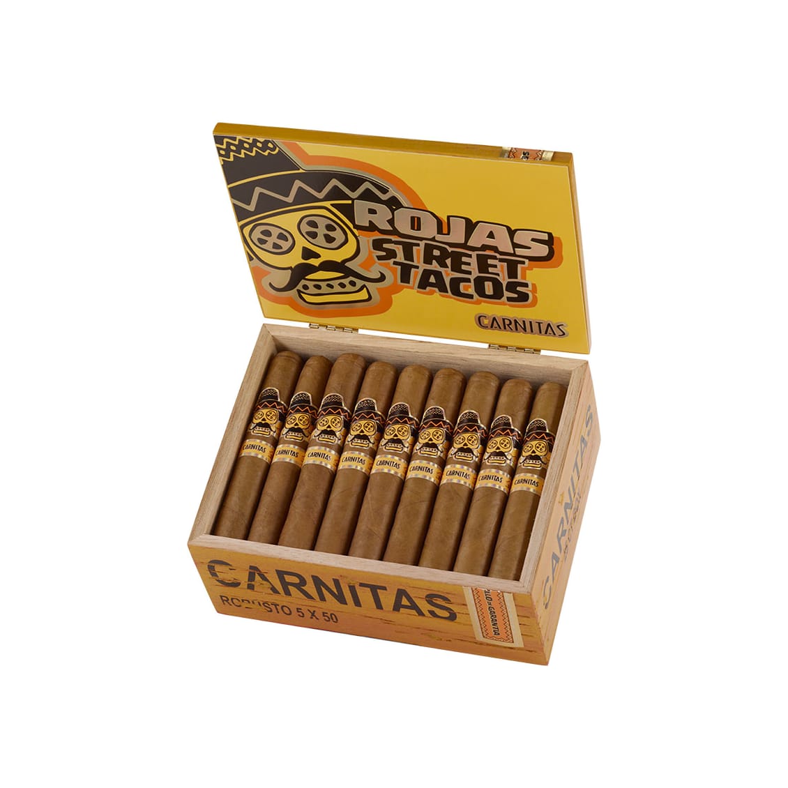 Rojas Street Tacos Carnitas Robusto Box of 25 Cigars