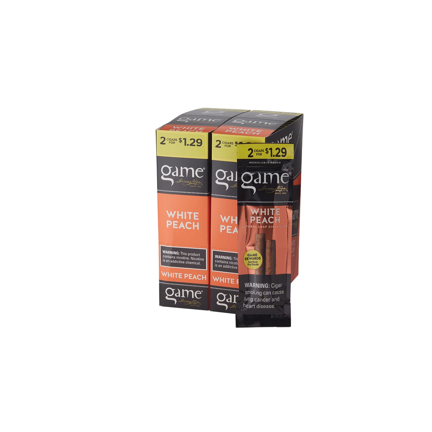 Garcia Y Vega Cigarillos 2 for 1.29 White Peach 30/2