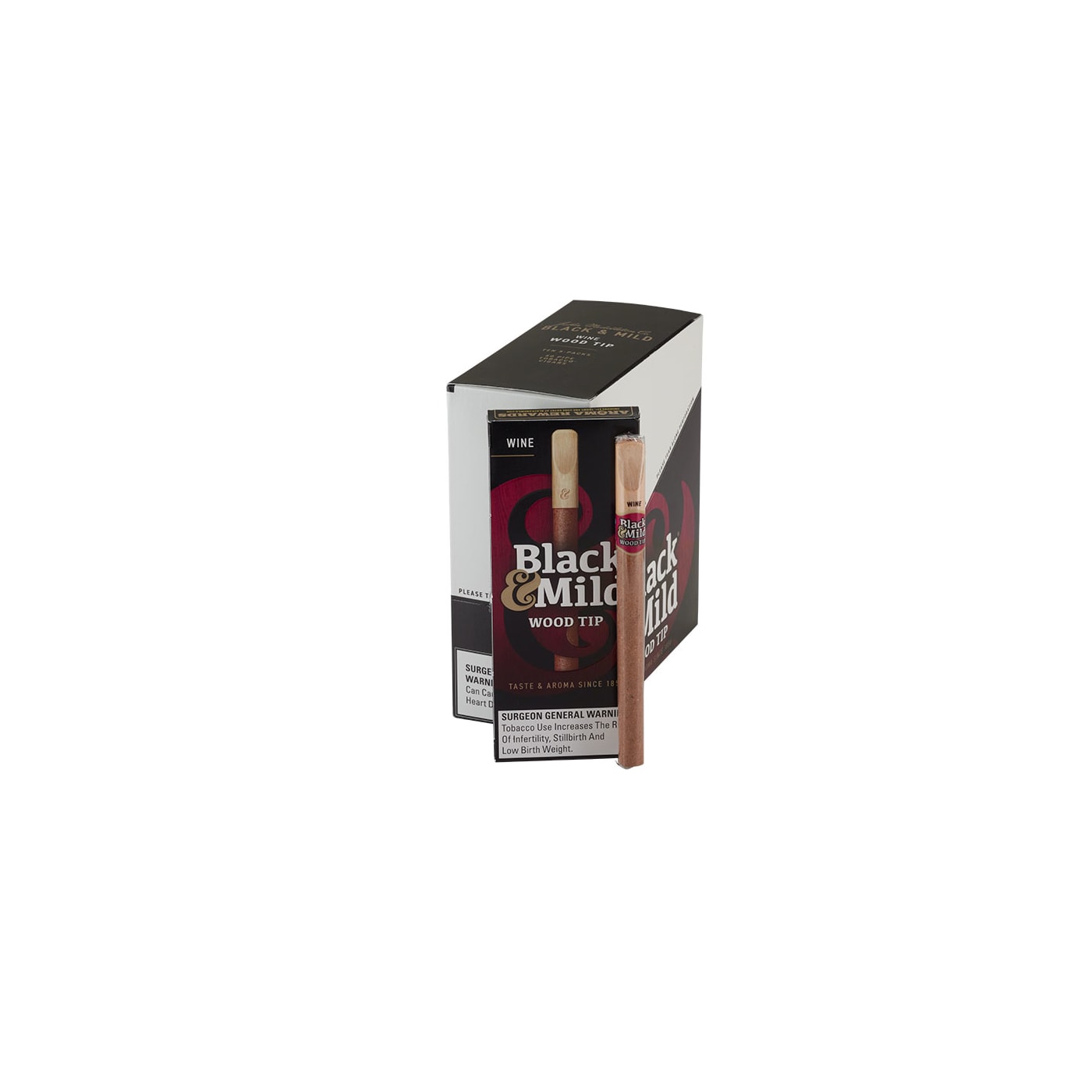 Black & Mild By Middleton Wine Wood Tip, 50 Pack