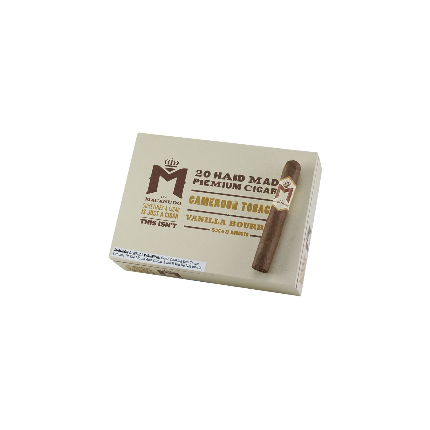 M By Macanudo Vanilla Bourbon Robusto, 20 Box