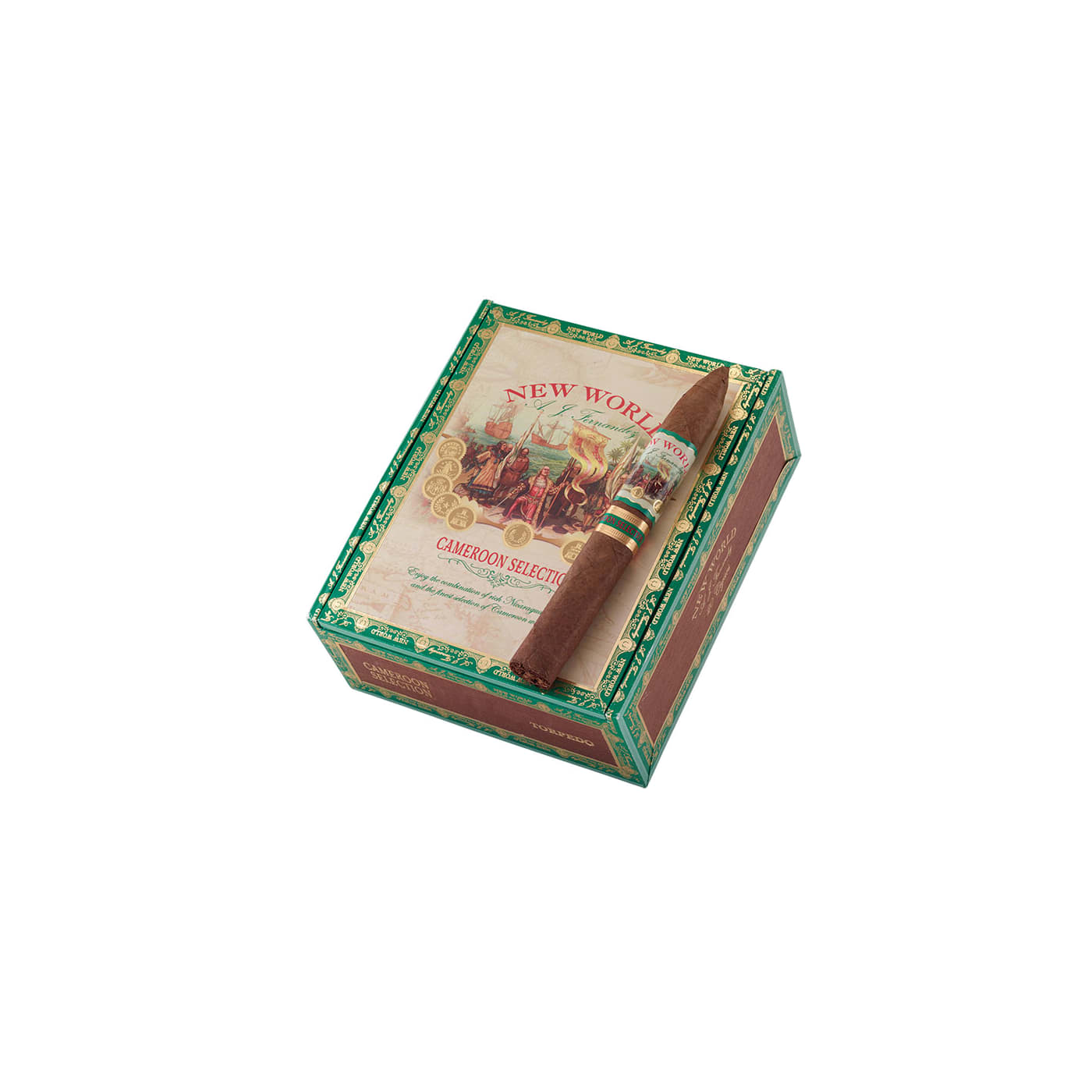 New World By AJ Fernandez Cameroon Selection Torpedo, 20 Box