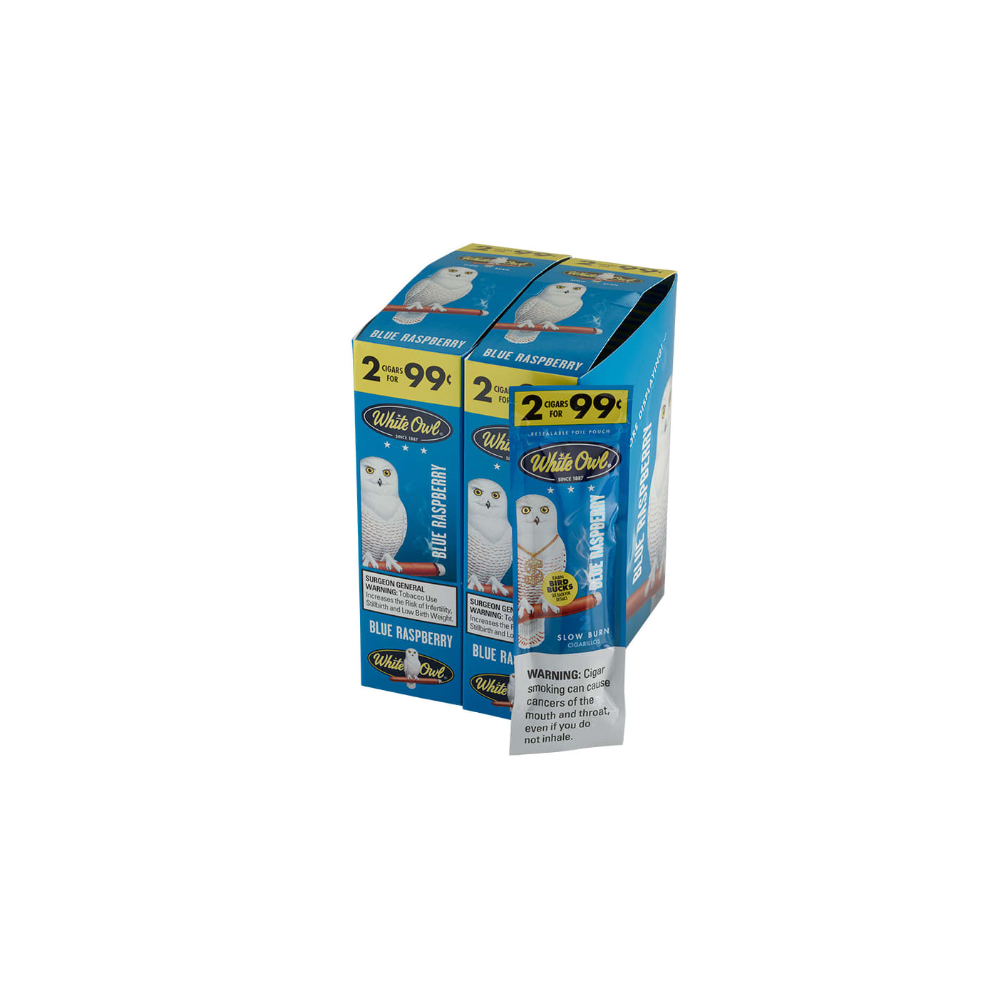 White Owl Blue Raspberry, 60 Upright