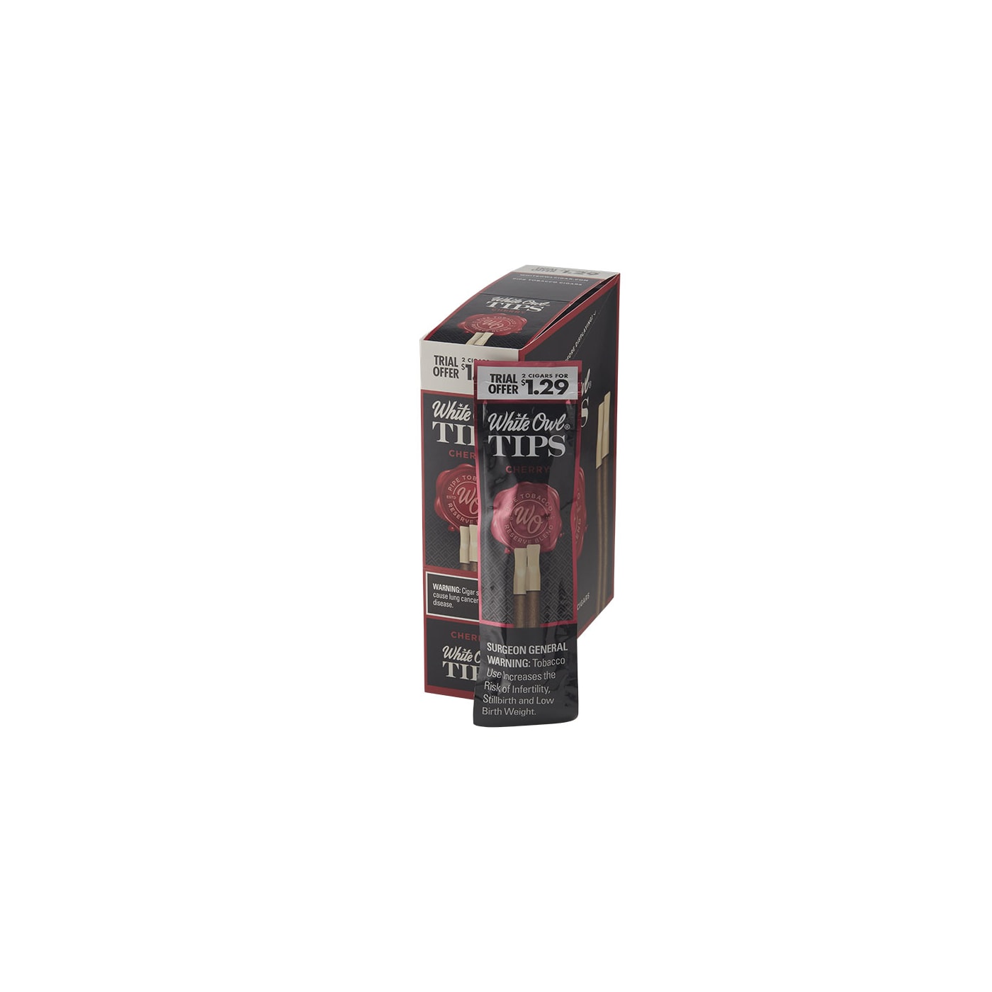 White Owl Tips 15/2 Cherry, 30 Upright