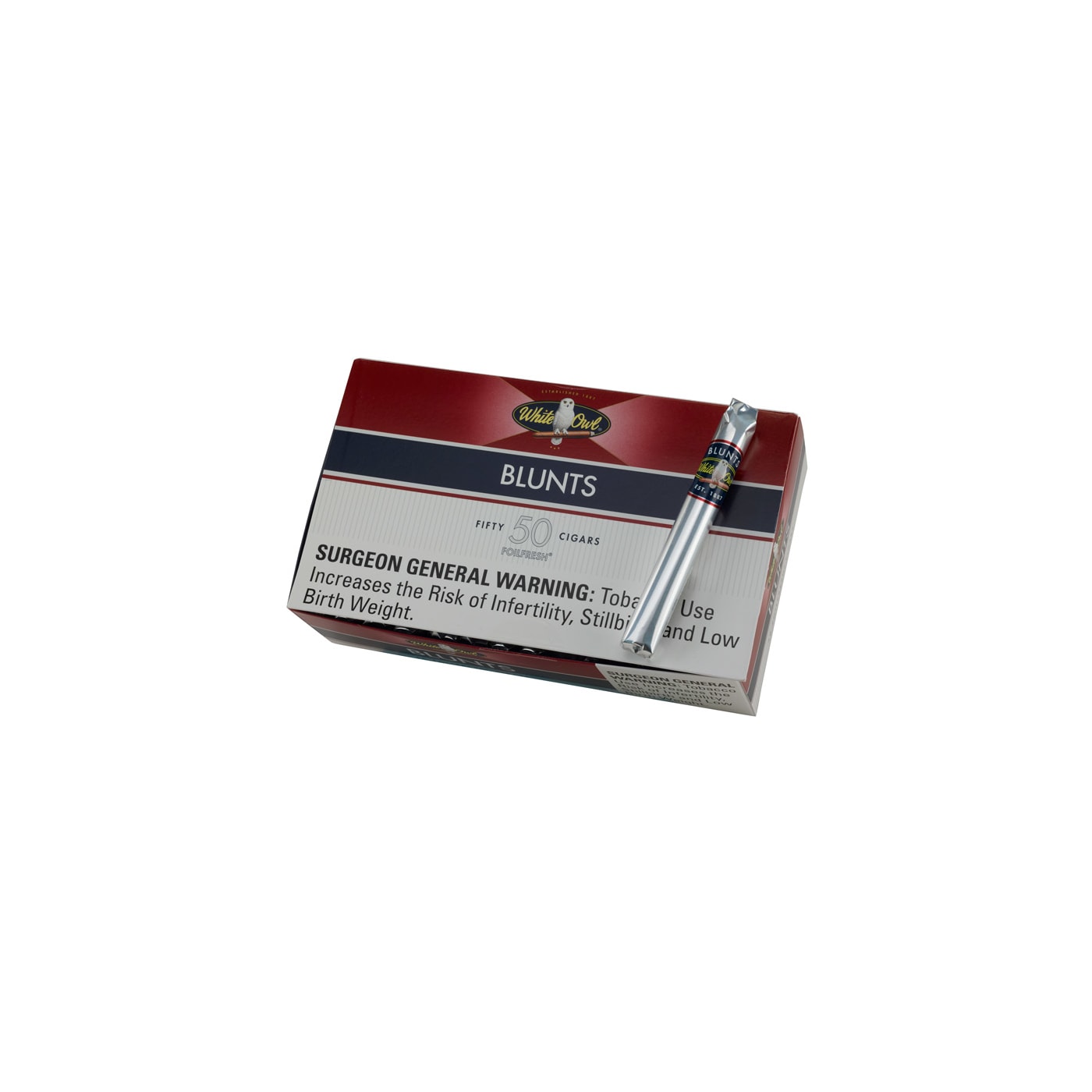 White Owl Blunts Foil Fresh, 50 Box