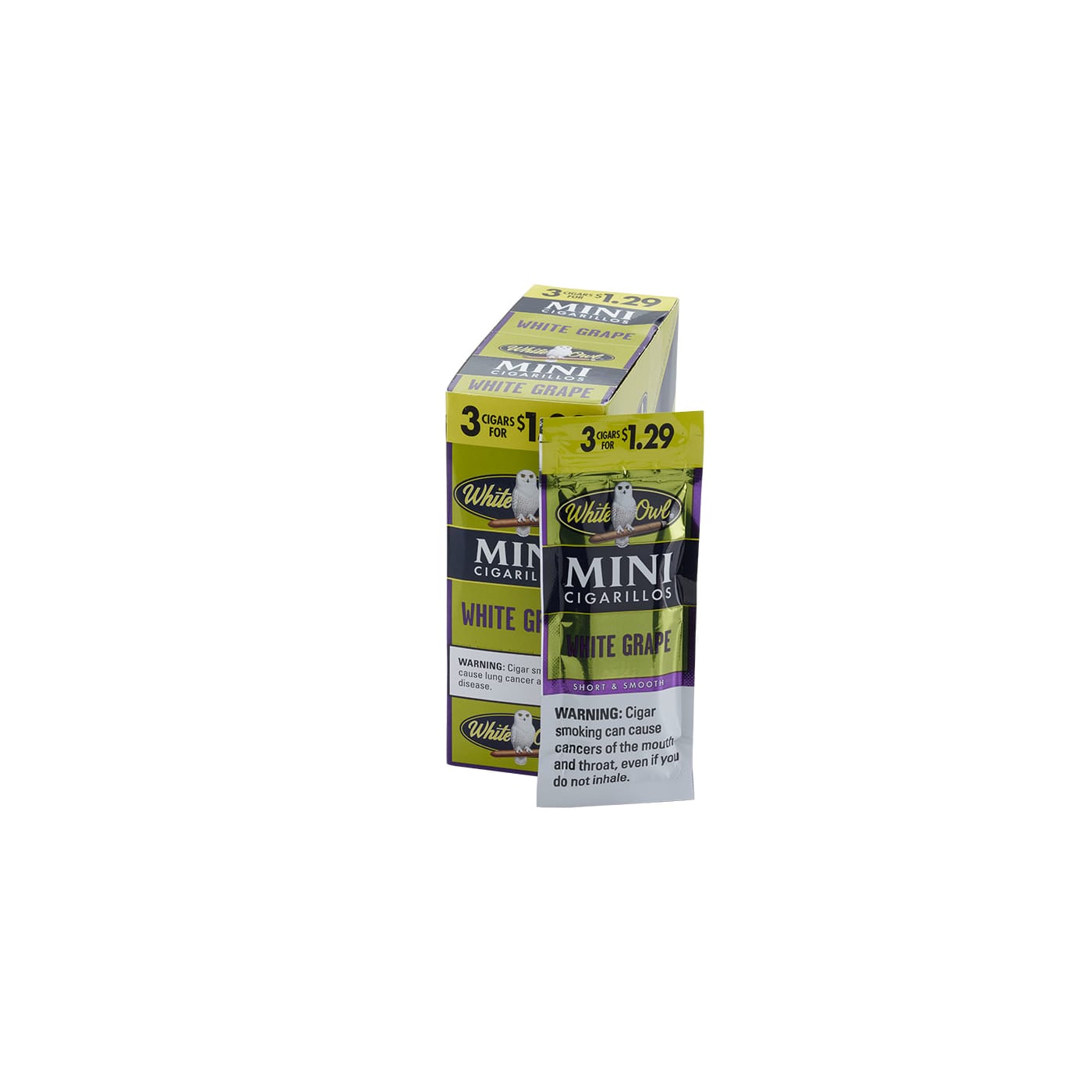 White Owl Mini Cigarillo White Grape, 45 Upright