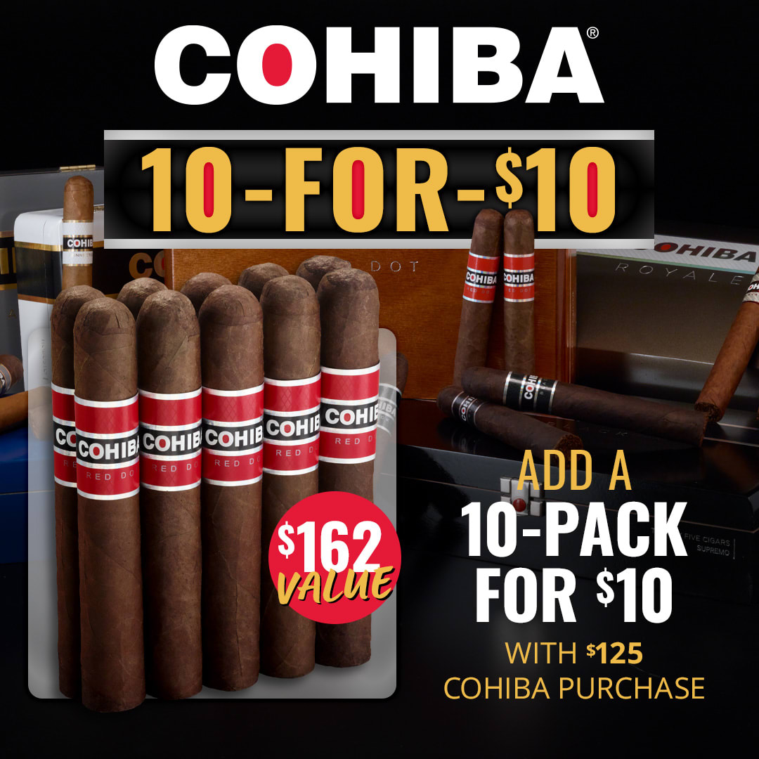 HOLY COHIBA: Add 10 Cohibas for $10 with $125 Cohiba purchase HOLY COHIBA: Add 10 Cohibas for $10 with $125 Cohiba purchase