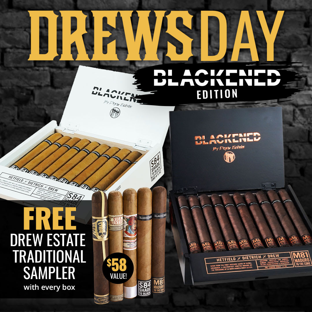 Seek & Enjoy: Buy Blackened, Get a Drew Estate Sampler FREE Seek & Enjoy: Buy Blackened, Get a Drew Estate Sampler FREE