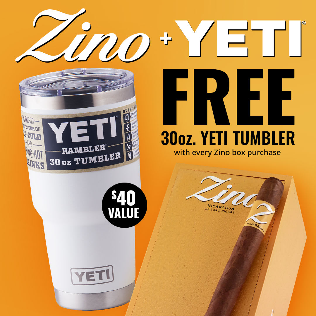 Smoking Cigars is Thirsty Work: Free YETI with Zino boxes! Smoking Cigars is Thirsty Work: Free YETI with Zino boxes!