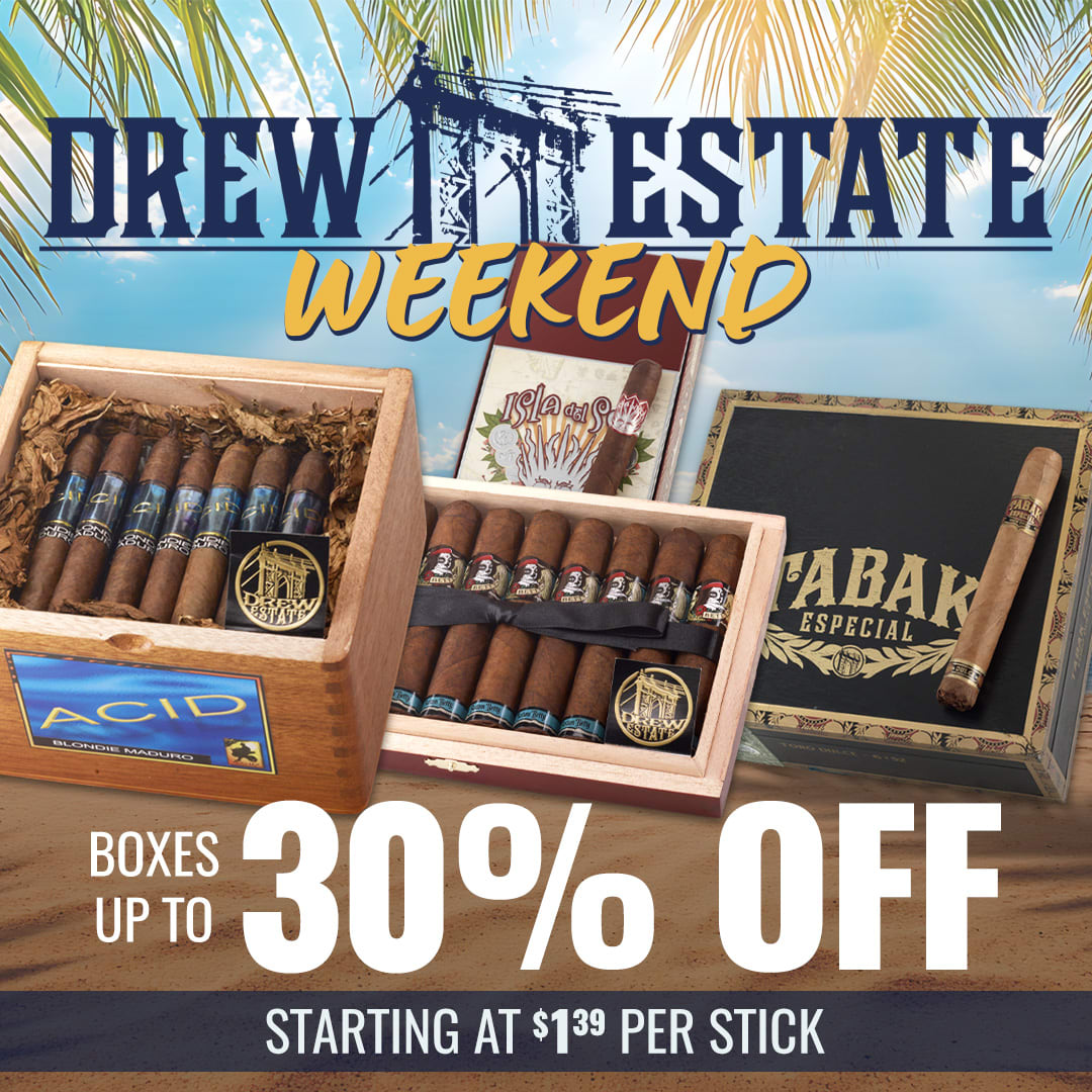 Drew Estate Weekend Takeover: Up to 30% OFF Boxes Drew Estate Weekend Takeover: Up to 30% OFF Boxes