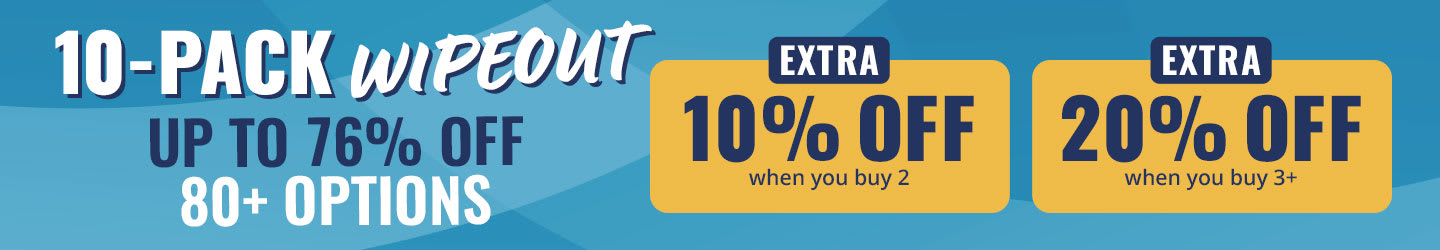 Wipeout: Add 10-Packs for Extra 20% OFF!