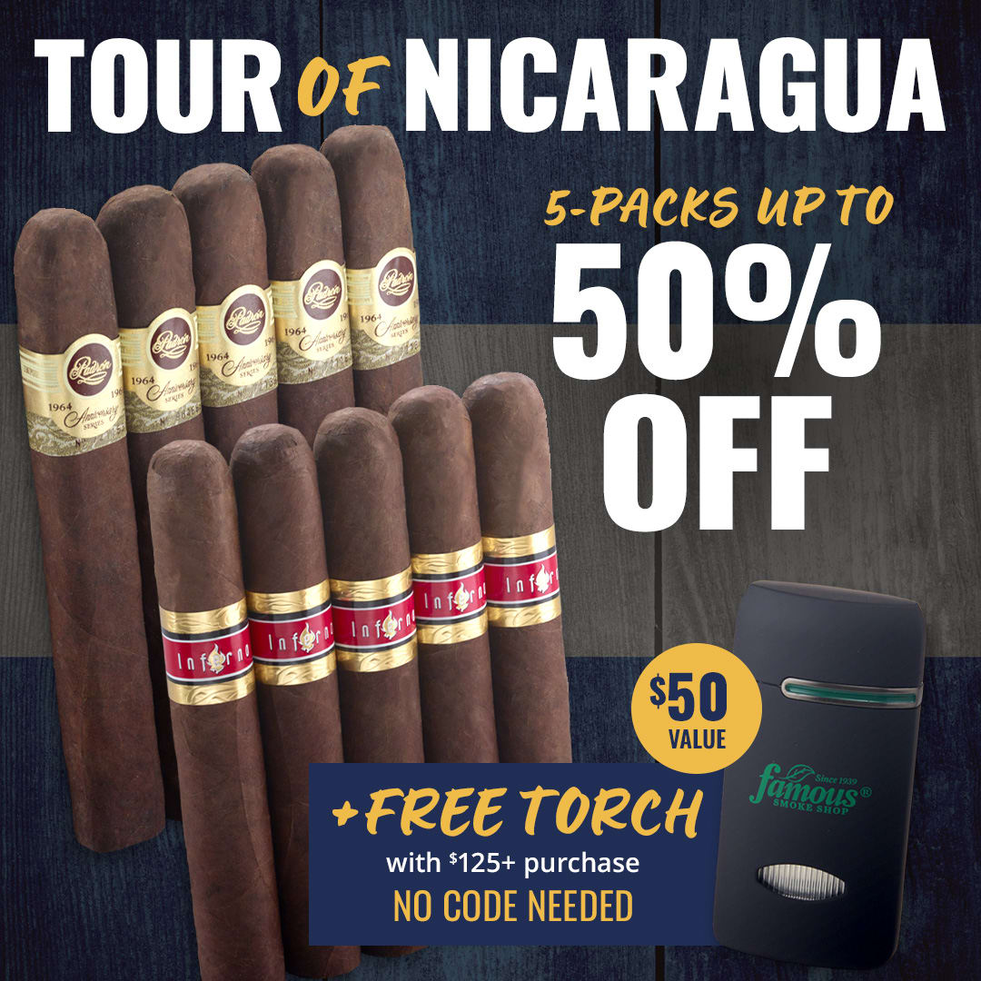 Nicaraguan Fivers await: SALE pricing + FREE Torch! Nicaraguan Fivers await: SALE pricing + FREE Torch!
