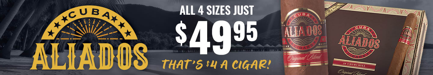Cuba Aliados Original Blends Down to $79.95 a box &ndash; any size!