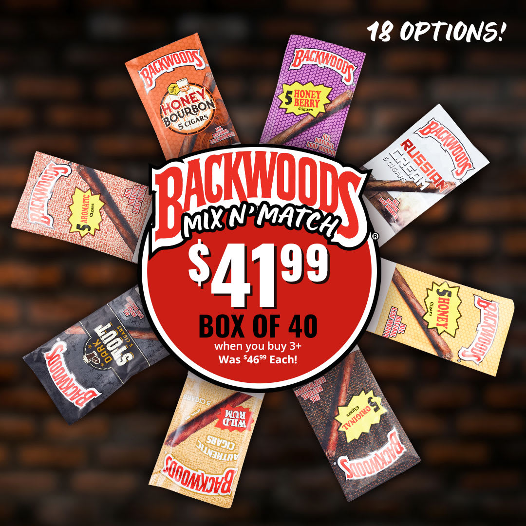 BACKWOODS BUY-3-DEAL: Extra $5 off each box you buy 3 or more!