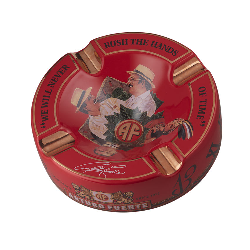 Red - Round Ceramic 4 Cigar Ashtray