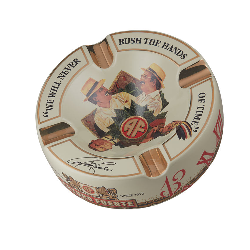 Cream - Round Ceramic 4 Cigar Ashtray
