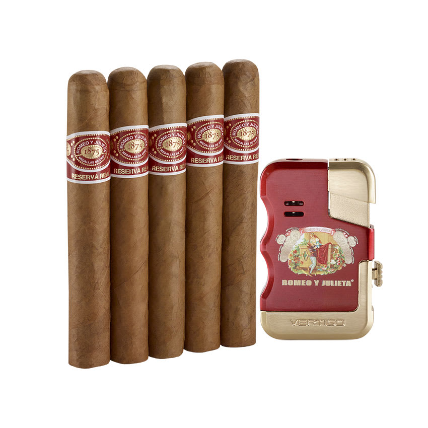 Romeo Y Julieta Reserve Real 5 Pack & Vertigo Lighter Gift Set