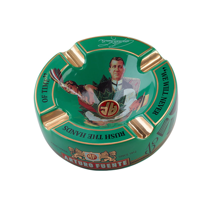 Green - Round Ceramic 4 Cigar Ashtray
