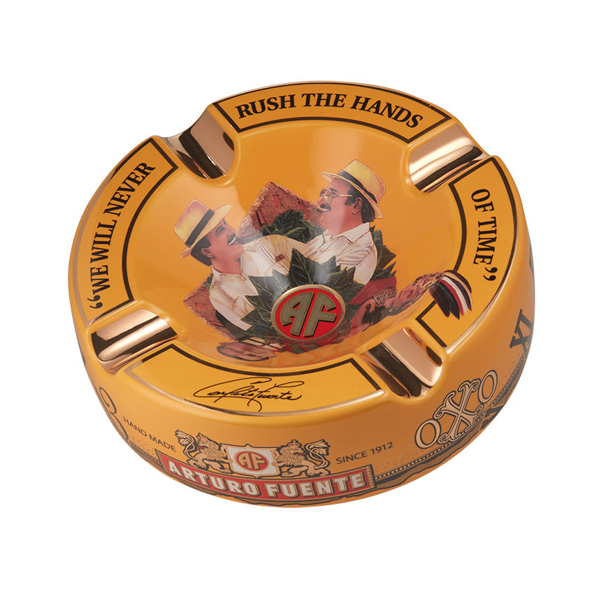 Yellow - Round Ceramic 4 Cigar Ashtray