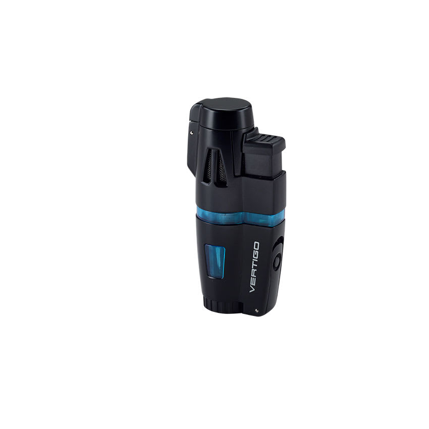 Blue 3 Flame Lighter W/punch Cutter