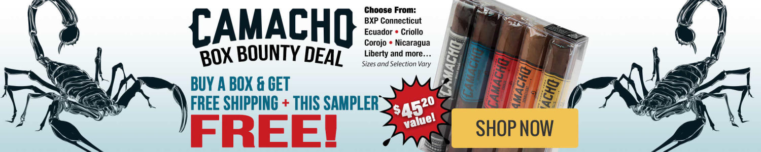 Camacho Free Sampler and Shipping w Box Purch