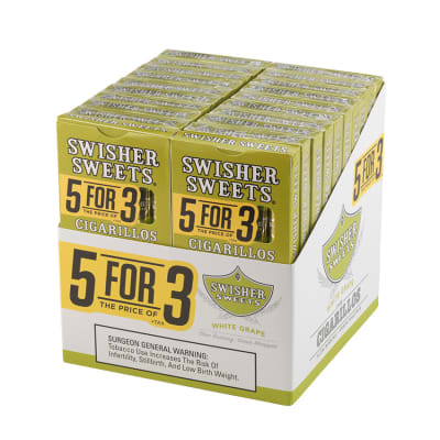 Swisher Sweets Cigarillos 5 for 3 White Grape 20/5 - CI-SWI-53WHGP
