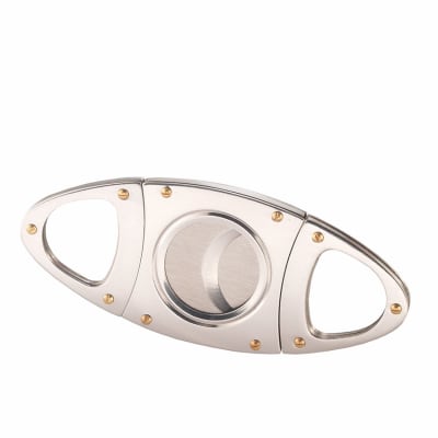 Double Blade Stainless Oval Cigar Cutter - CU-ORL-810S