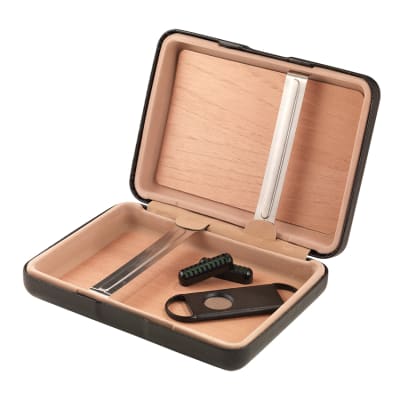 Leather Travel Humidor - HU-FIR-TRVLBLK