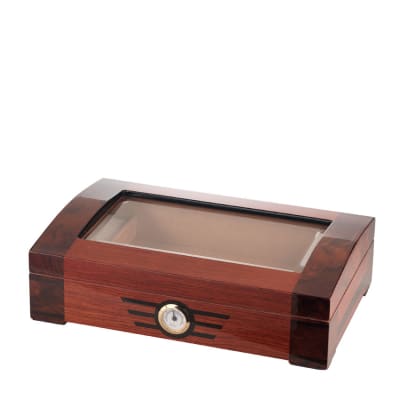 Orleans Art Deco Beveled Glass Top Humidor - HU-ORL-ART30