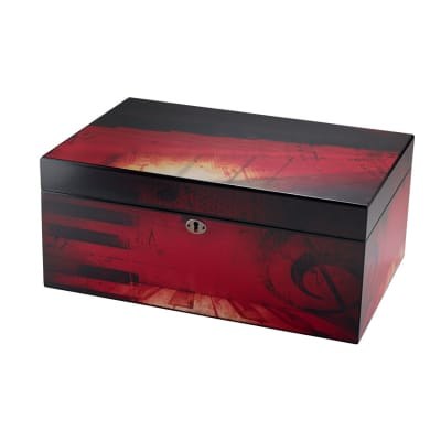 Quality Importers Music Piano 100 Count Humidor - HU-QIT-NOTELG