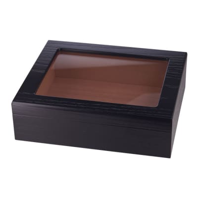 Black Humidor with Glasstop