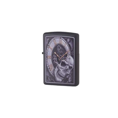 Zippo Black Skull With Clock - LG-ZIP-29854