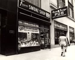 Famous Smoke Shop storefront in Midtown Manhattan